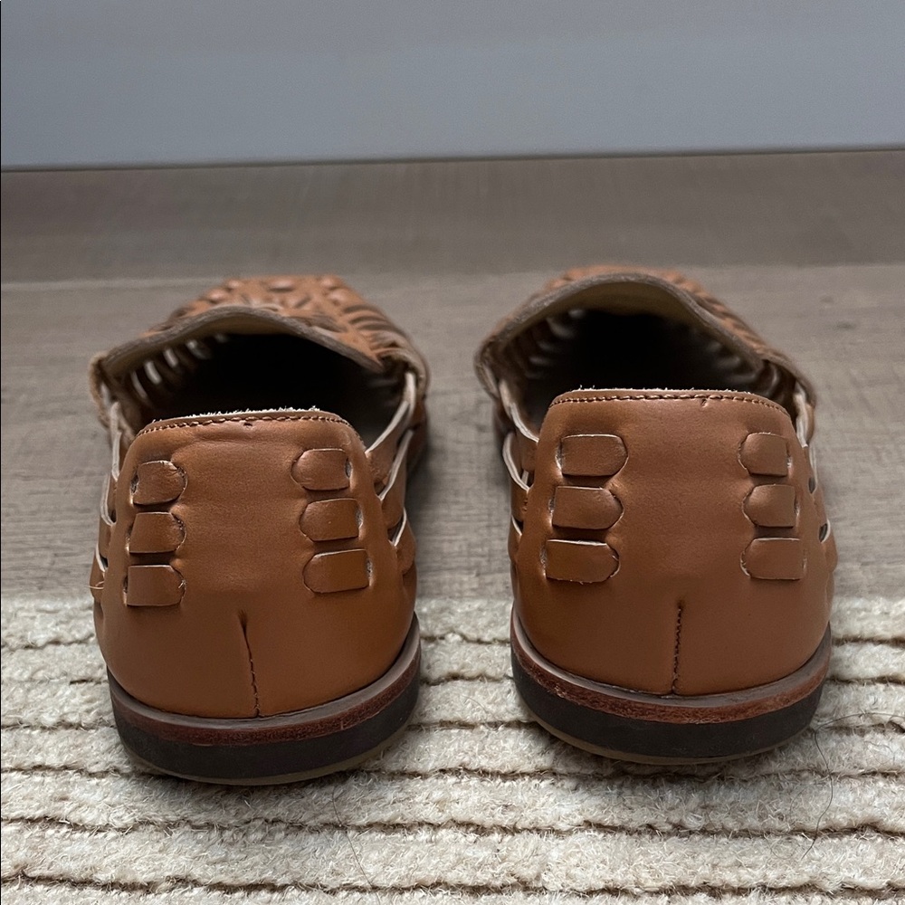 Nisolo Tan Woven Leather Huarache Flats - Picture 5 of 15